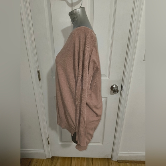 Tan V-Neck Sweater with Relaxed Fit - Picture 2 of 4